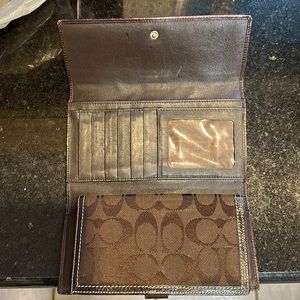 Excellent condition brown Coach wallet with checkbook.